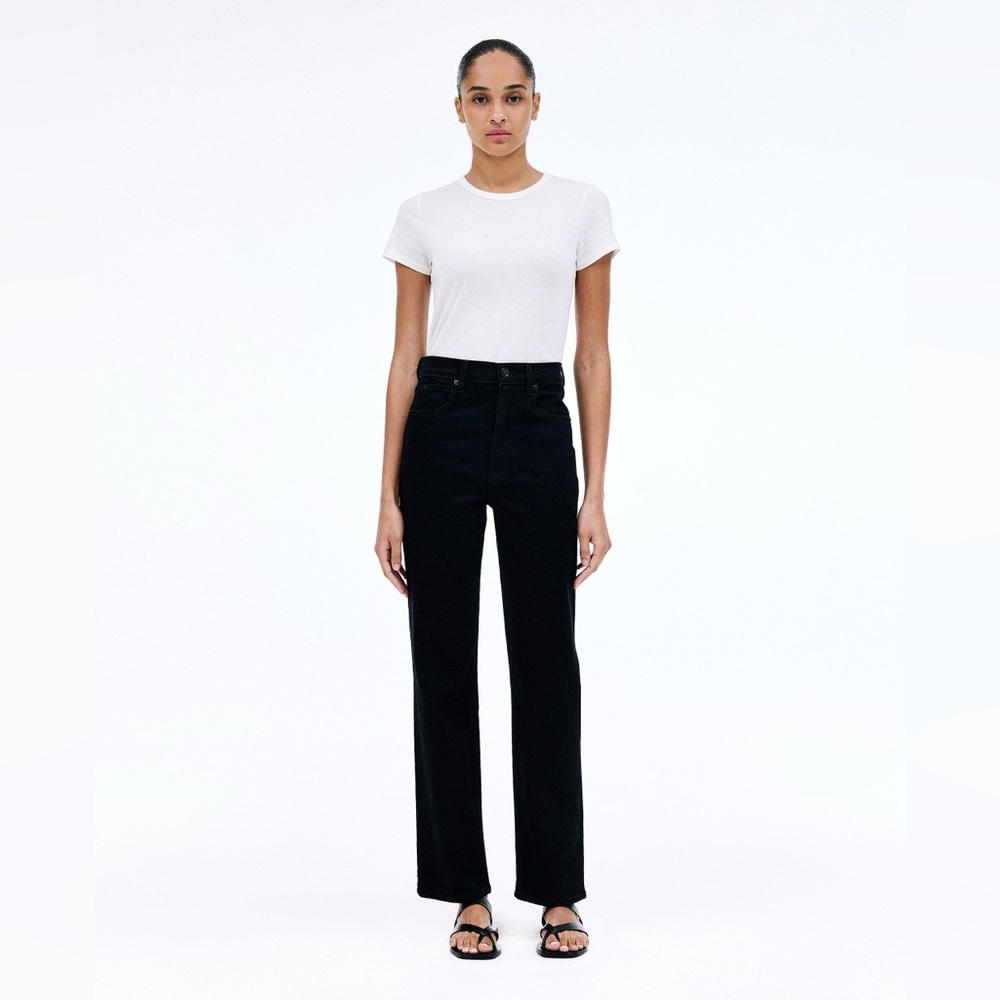 Slvrlake Denim London Jet Black Straight High Rise Jeans